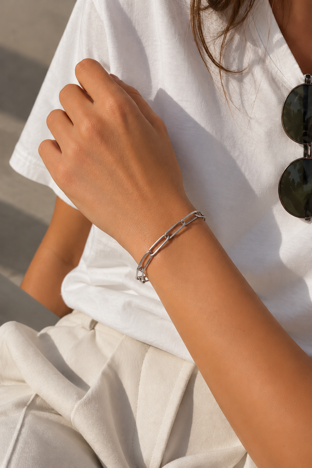 14K WHITE GOLD BRACELET N.5