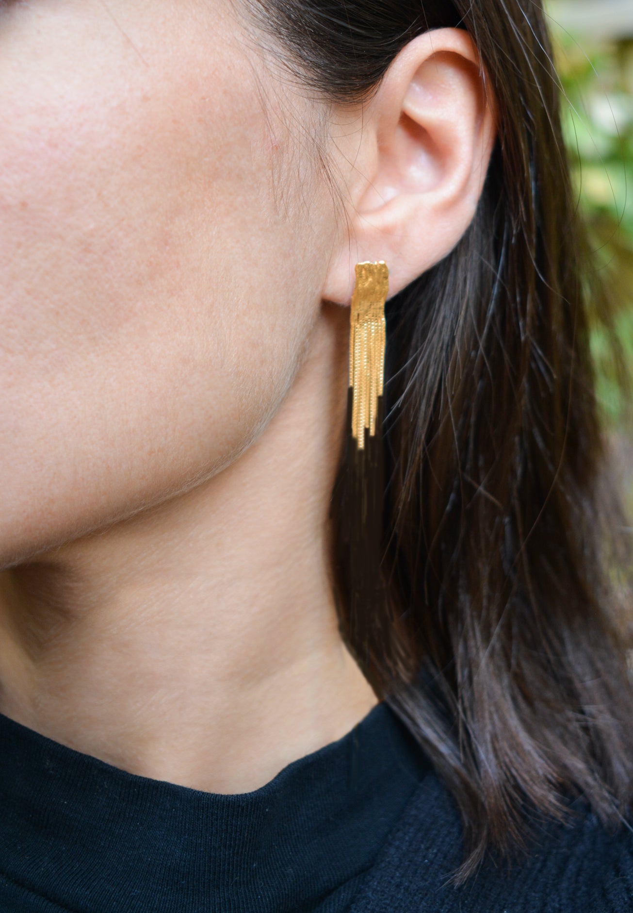 GOLD WATERFALL EARRINGS S SIZE