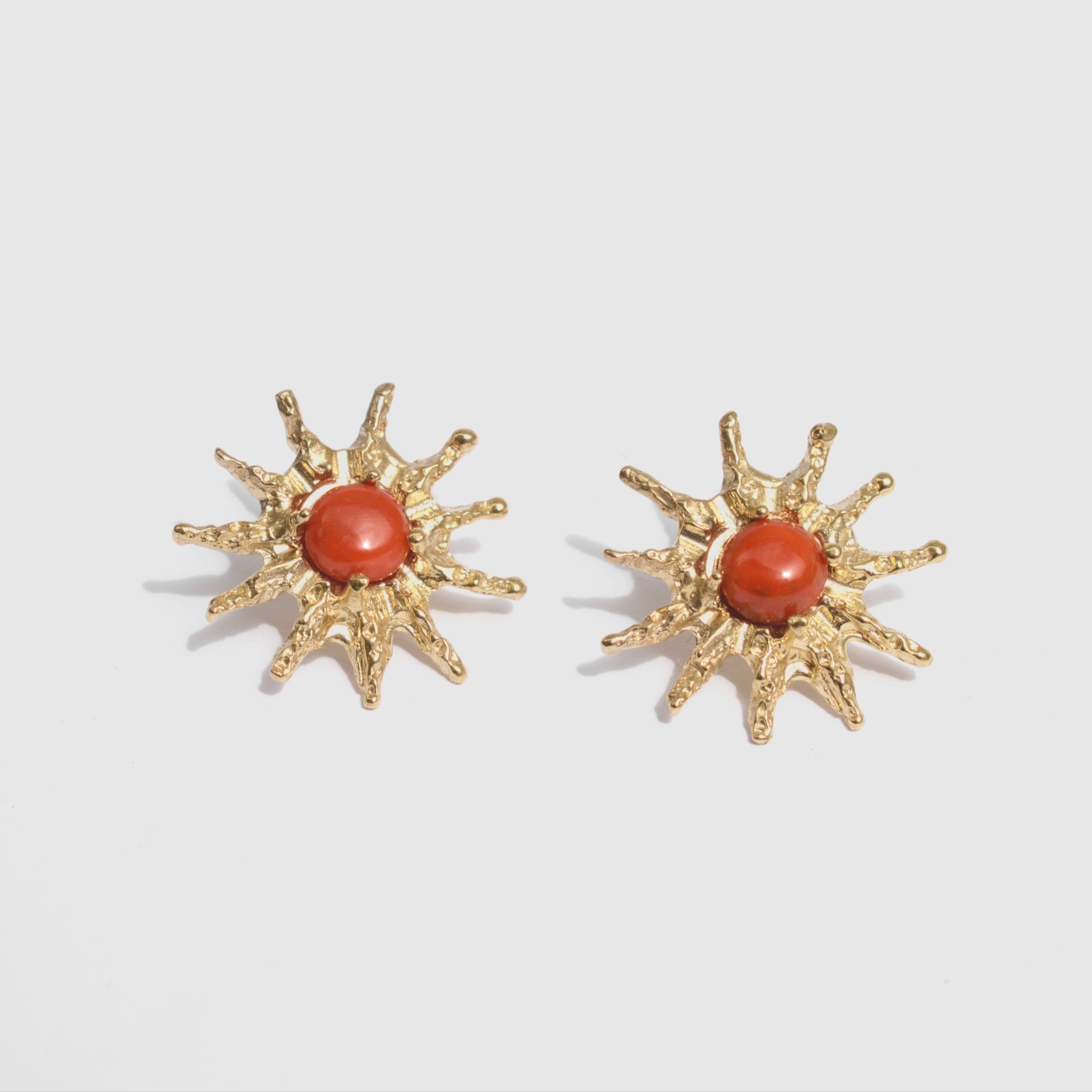 SOLARA GOLD&RED EARRINGS