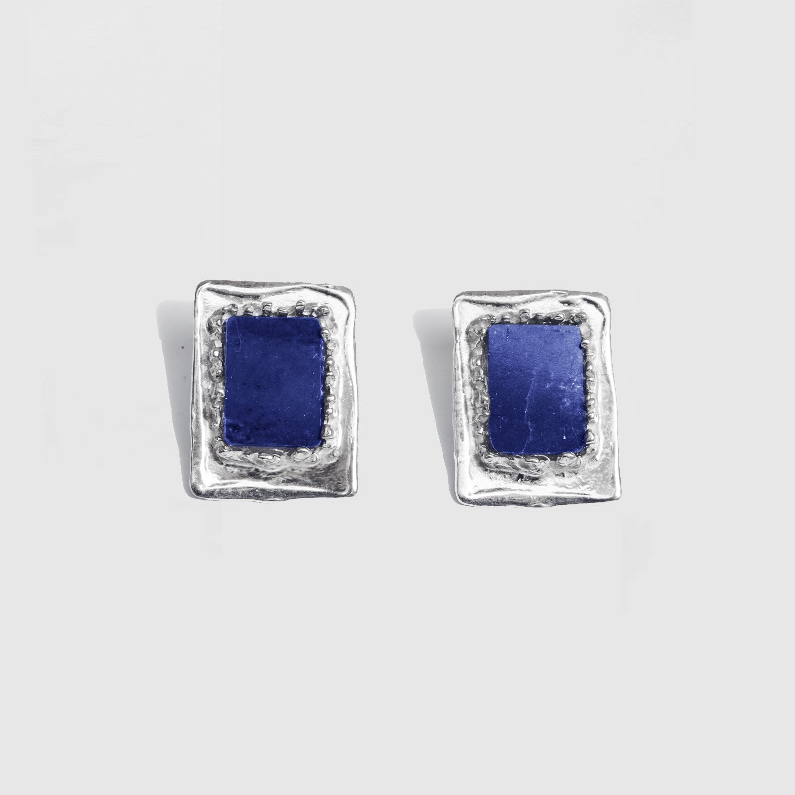 ALBA SILVER&BLUE EARRINGS