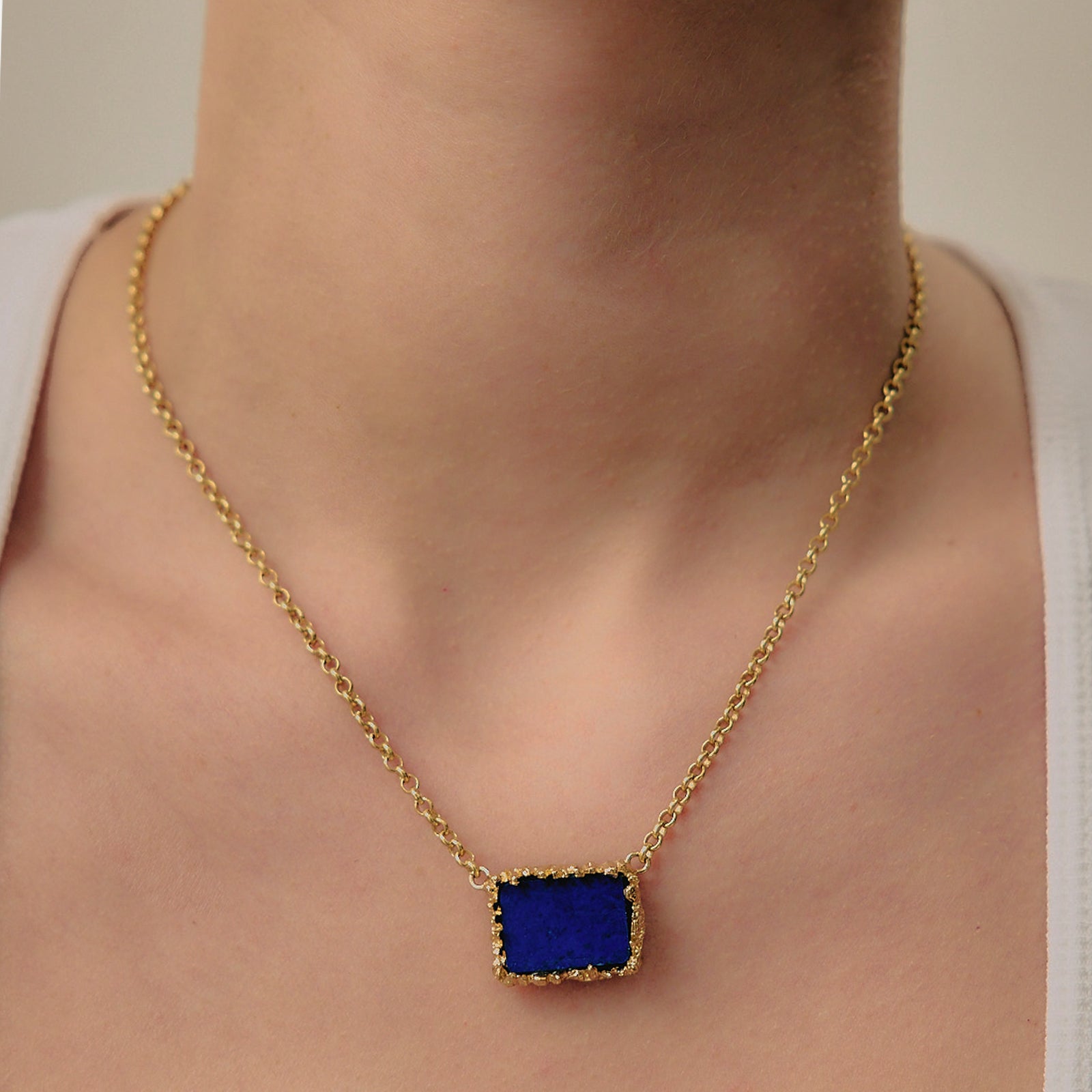 BRIELLE GOLD&BLUE NECKLACE