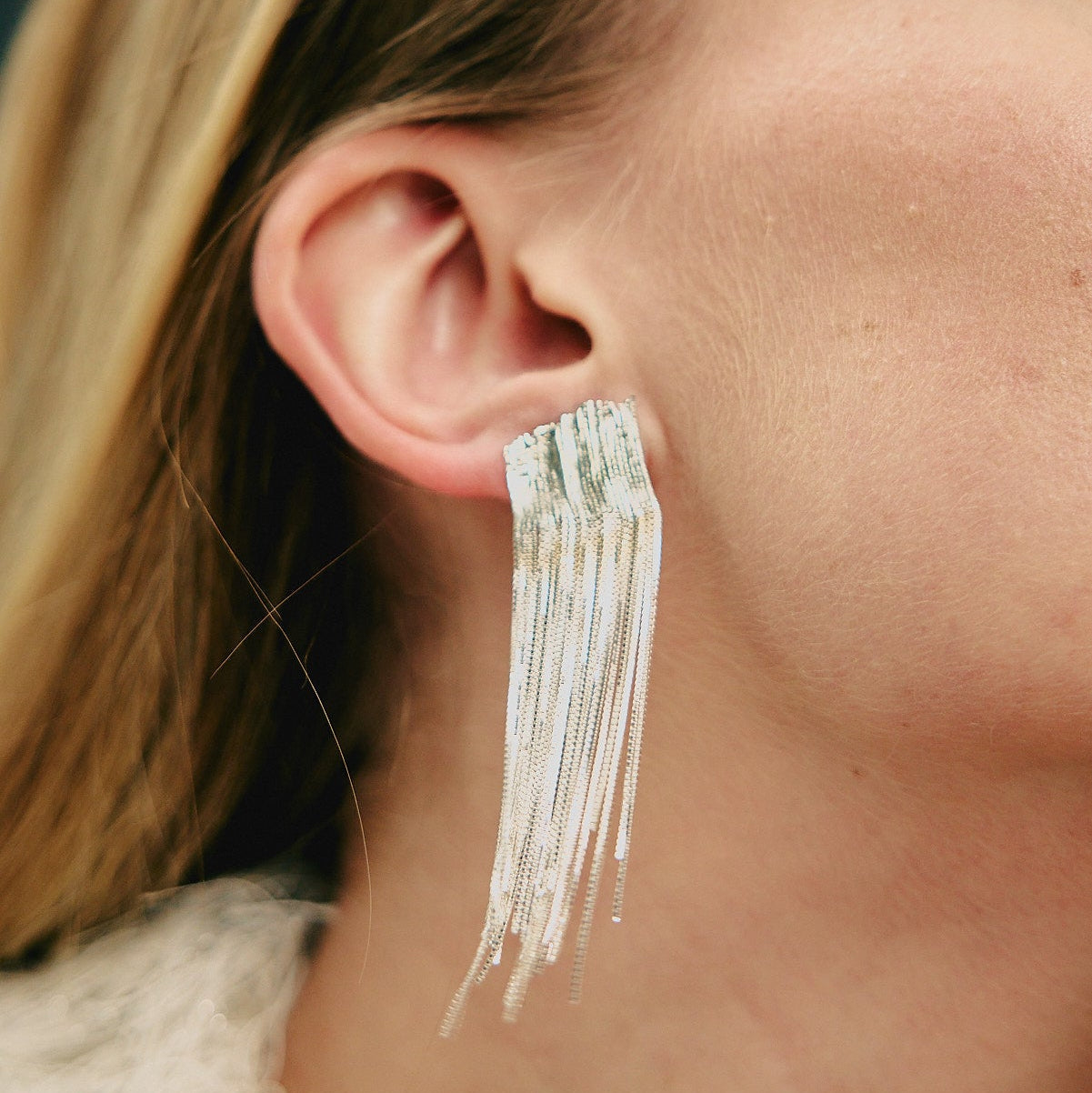 SILVER RIVER LARGE EARRINGS