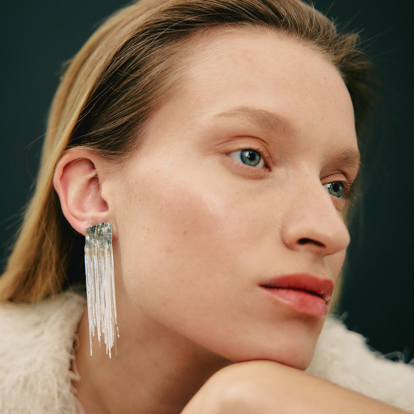 SILVER RIVER LARGE EARRINGS