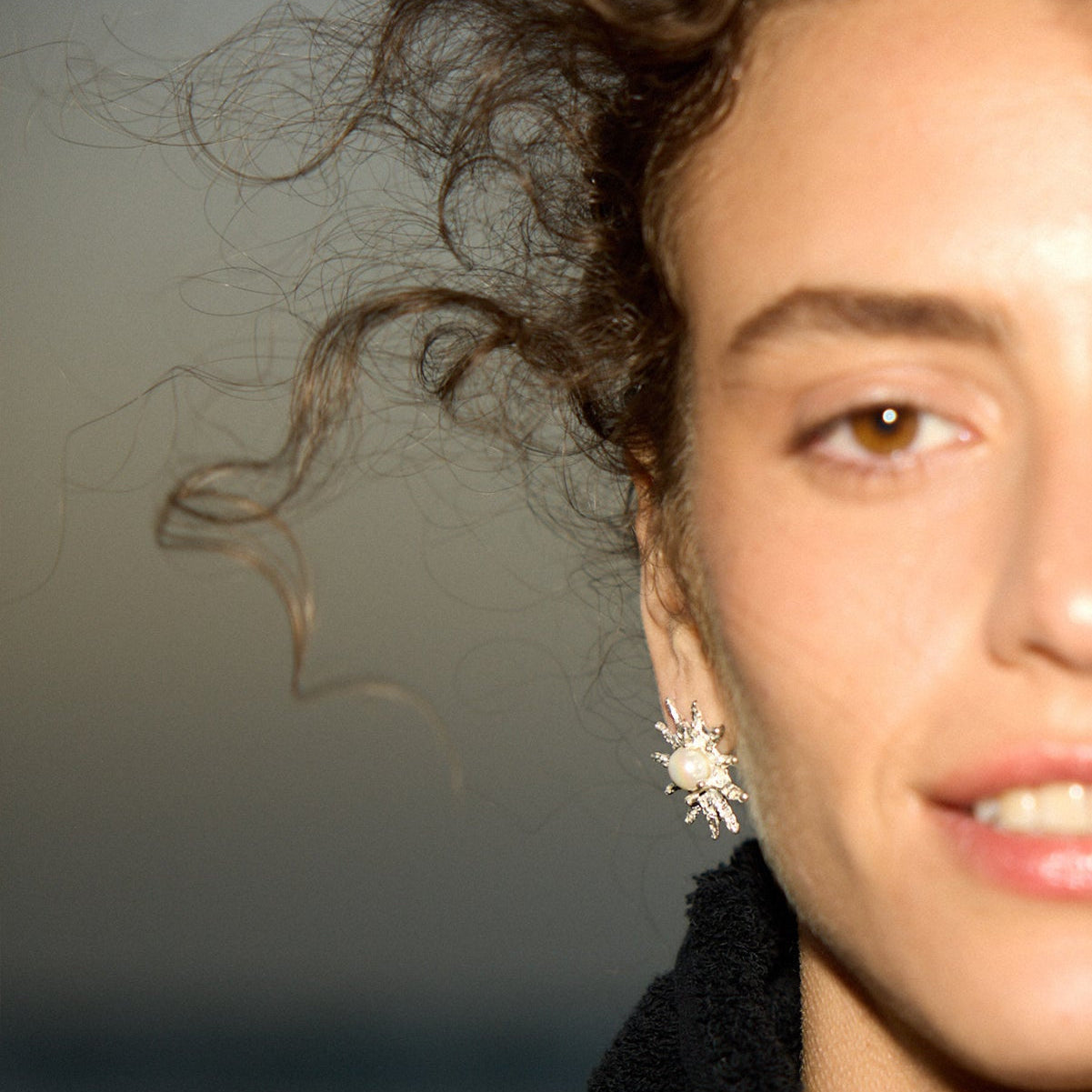 SOLARA SILVER&PEARL EARRINGS