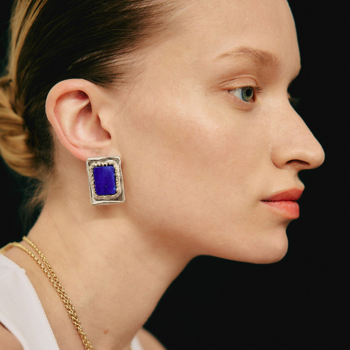 ALBA SILVER&BLUE EARRINGS