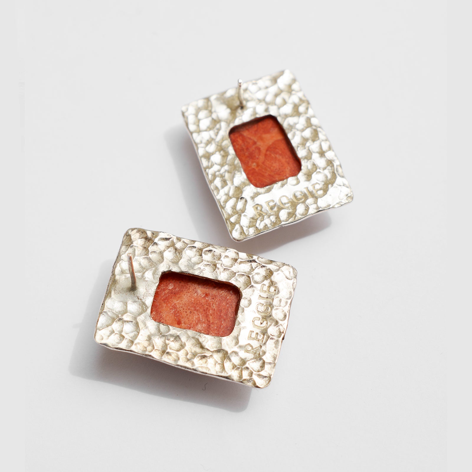 ALBA SILVER&RED EARRINGS