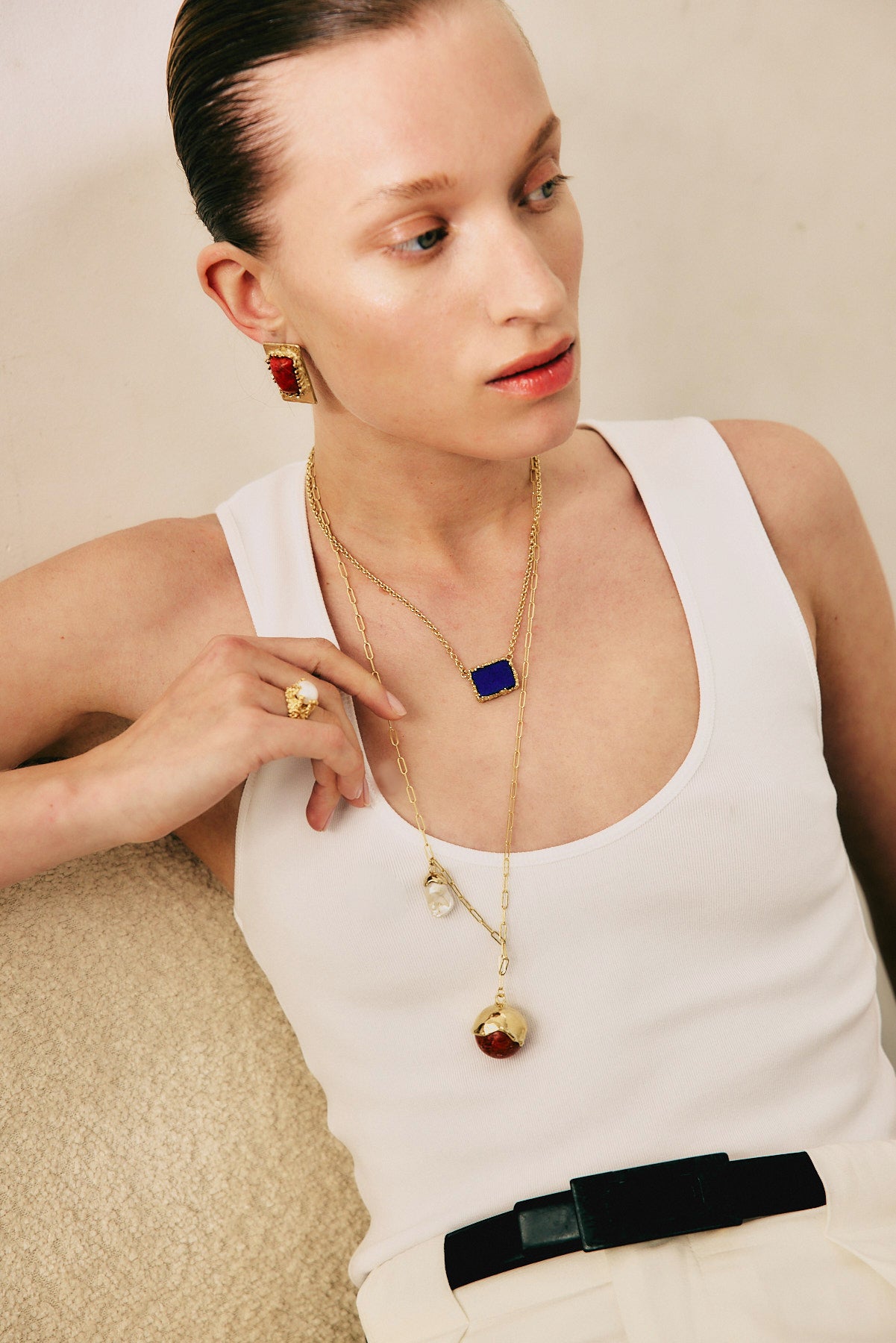 BRIELLE GOLD&BLUE NECKLACE