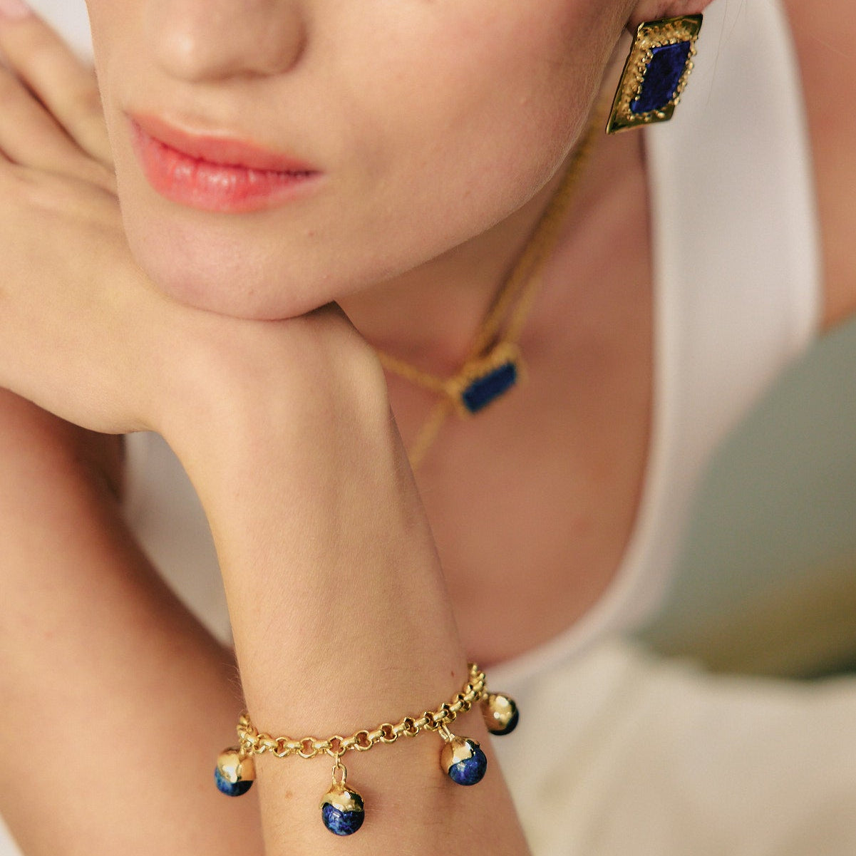 LAPIS GOLD BRACELET