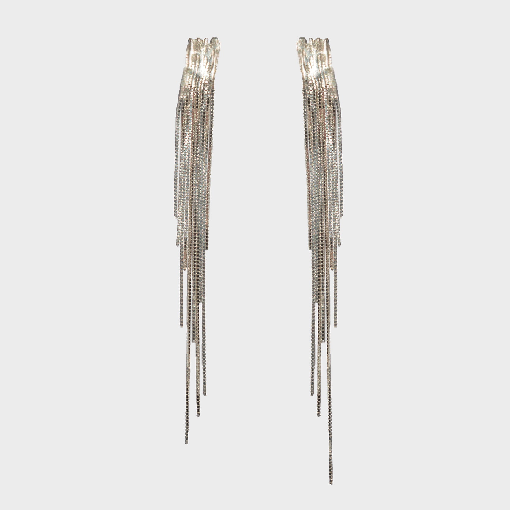 Silver WATERFALL earrings L Size