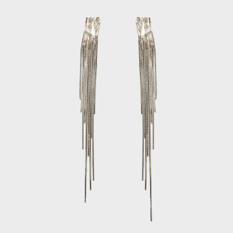 Silver WATERFALL earrings L Size